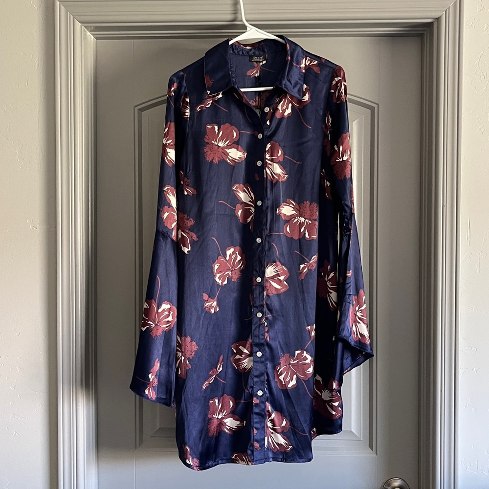Spy Zone Exchange Shirt Dress with Flared Sleeves
